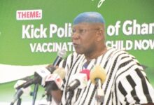 Mr Mahammed Asei Seini addressing participants during the polio campaign launch