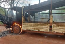 The angry youth set ablaze a truck belonging to the company