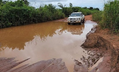 The bad nature of road at some parts of the Afram Plains