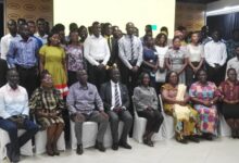 Officials of MTN Ghana Foundation with the beneficiaries of the MTN Bright Scholarship Reloaded