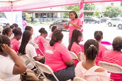 Some of the beneficiaries being educated on breast cancer.
