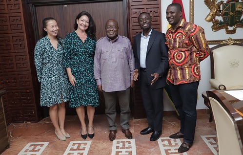 President Akufo-Addo (middle) with Ngrid Mollestad (second from left) and other dignitaries after the meeting