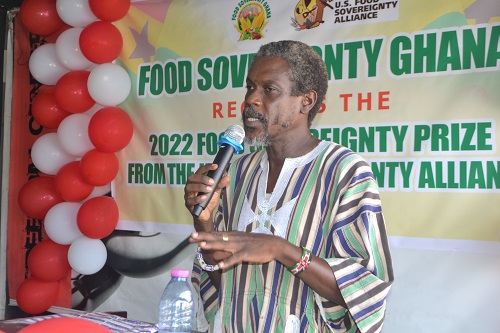 Mr Edwin Baffour (inset) speaking at the programme Photo Victor A. Buxton
