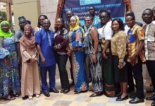 Ms Zuweira Abudu (middle) with the participants
