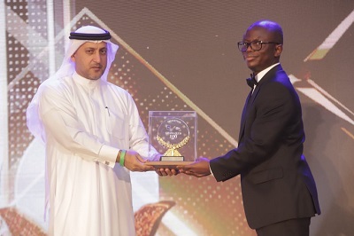 Mr Afram (right) receiving the award