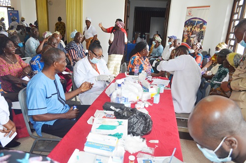 Some of the aged going through the health screening execercise. Photo. Vincent Dzatse (1)