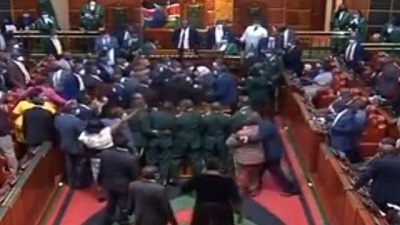 The scuffle in Parliament