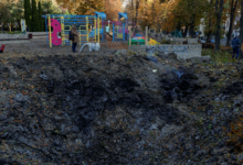 Missile strike at Shevchenko Park in Kyiv