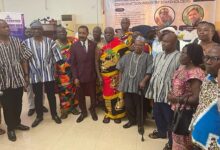 Osagyefo Amoatia Ofori Panin (middle) with other traditional rulers and dignitaries after the conference