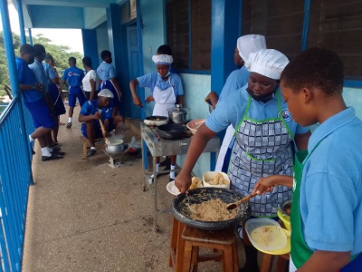 Some of the pupils preparing their favourite dishes