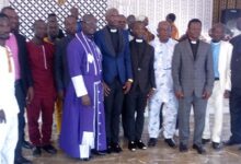 Very Rev. William Sarpong (left) with dignitaries after the service