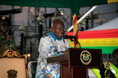 inset, President Akufo-Addo inaugurating the transmission lines