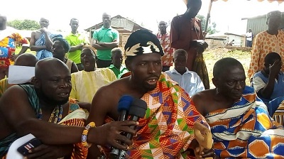 Nana Akwensi Besane I, speaking at the durbar