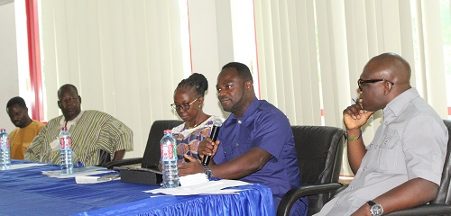 Justice Abdulai (second from right) and other panelists at the forum. Photo. Ebo Gorman