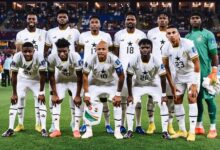 • A line-upof the Black Stars team.