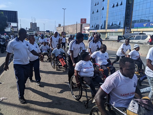 • A section of the disabled participants in the walk