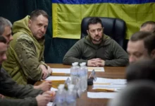 President Zelensky meeting military leaders in Kherson