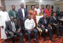 President Akufo-Addo(second from right) with members of Amnesty International