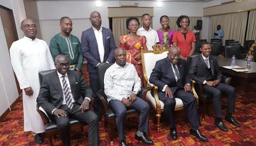President Akufo-Addo(second from right) with members of Amnesty International