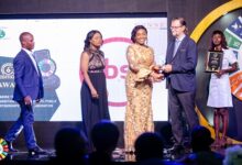 • Absa Bank team receiving the award