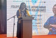 • Mrs Ursula Owusu Ekuful speaking at the event
