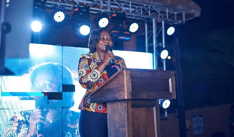 Mrs Justina Marigold Assan delivering her speech during the launch