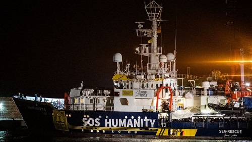 The ship, Humanity 1, has been prevented from disembarking by Italy's new far-right government