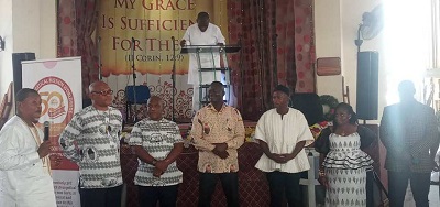 • Bishop Dr Harley-Neequaye (left) inaugurating the committee