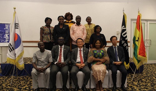 Mrs Lovia Afoakwa(seated second from right) in a group photograph with some KOICA officials.