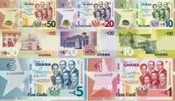• Ghana Cedi notes
