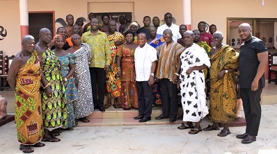 The delegation with the traditional leaders after the meeting
