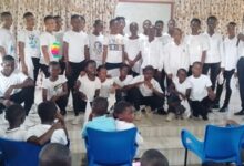 Some of the children after performing a choreography