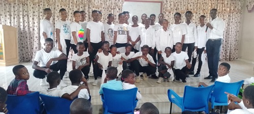 Some of the children after performing a choreography