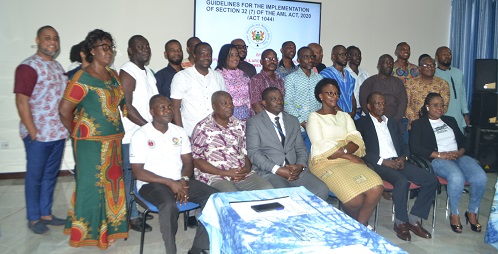 • Mr Maxwell Ampofo (seated second from right) with other dignitaries after the programme Photo: Victor A. Buxton