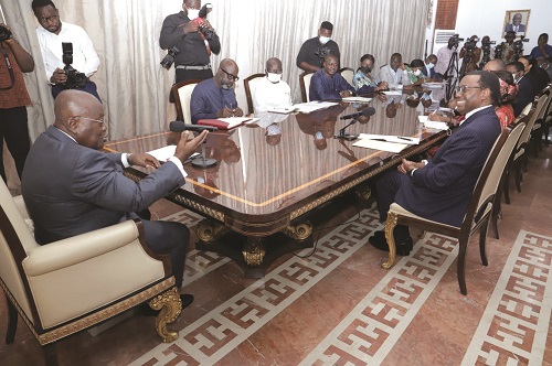 Flashback: President Akufo Addo addressing a delegation from African Development Bank led by Dr Akinwumi A Adesina