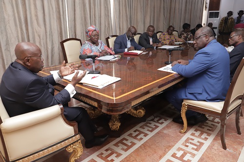 President Akufo-Addo speaking to a delegation from the Religious Leaders at the Jubilee House
