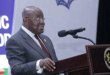 President Akufo-Addo(inset) speaking at the meeting