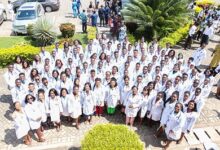 The medical students after the ceremony