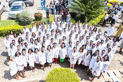 The medical students after the ceremony