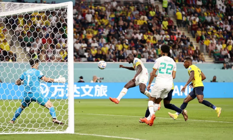 Senegal skipper Khoulibaly strikes home the winning goal of their game against Ecuador