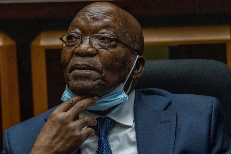 Former South African President Jacob Zuma appears at the High Court in Pietermaritzburg, South Africa, January 31, 2022