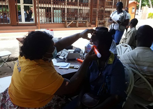 Some residents undergoing eye test
