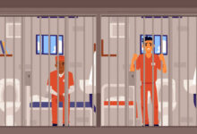 Prison inmates men cartoon characters