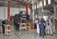 The UK delegation being conducted round the plant by Japan Motors top officials