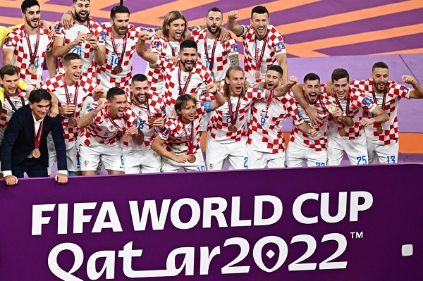 • Croatia celebrating their bronze-medal feat