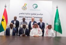 • GFA officials and their counterparts from SAFF after the signing