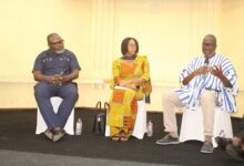 • Professor H. Kwasi Prempeh (second from right) with other panelists at the budget forum. Photo: Ebo Gorman