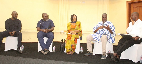 • Professor H. Kwasi Prempeh (second from right) with other panelists at the budget forum. Photo: Ebo Gorman