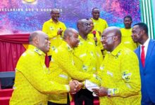 • Vice President Bawumia (right) exchanging pleasantries with some dignitaries at the programme