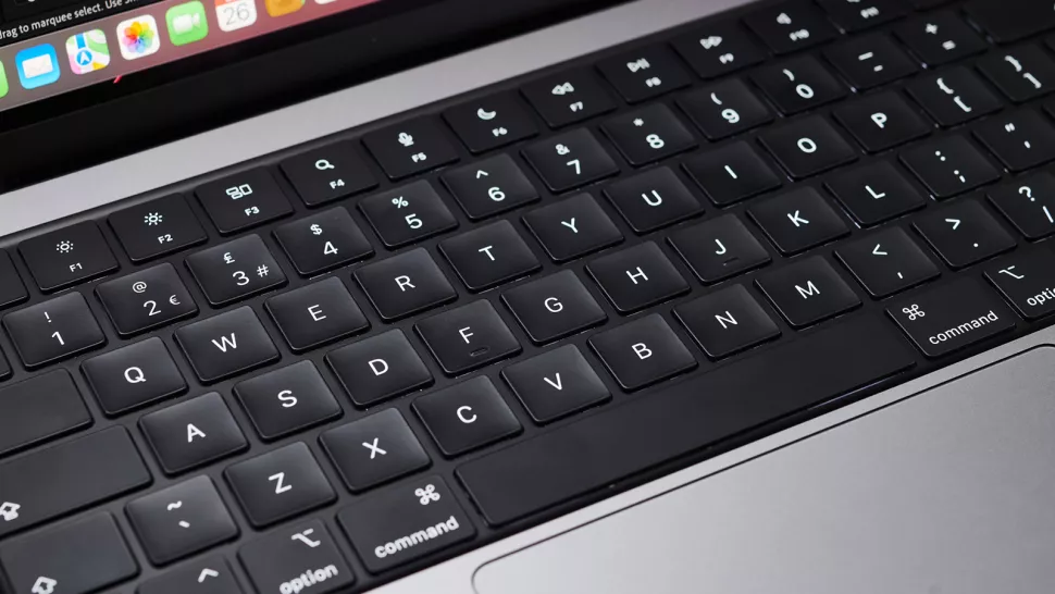 The keyboard on a 14-inch MacBook Pro (Image credit: Future)